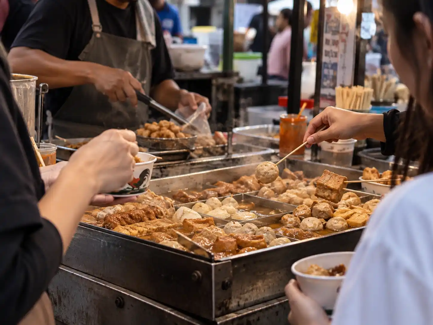 Makanan renyah digoreng pada siang hari.