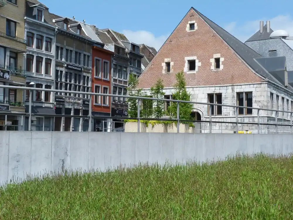 Rumah-rumah tradisional di Liège dengan arsitektur yang beragam.